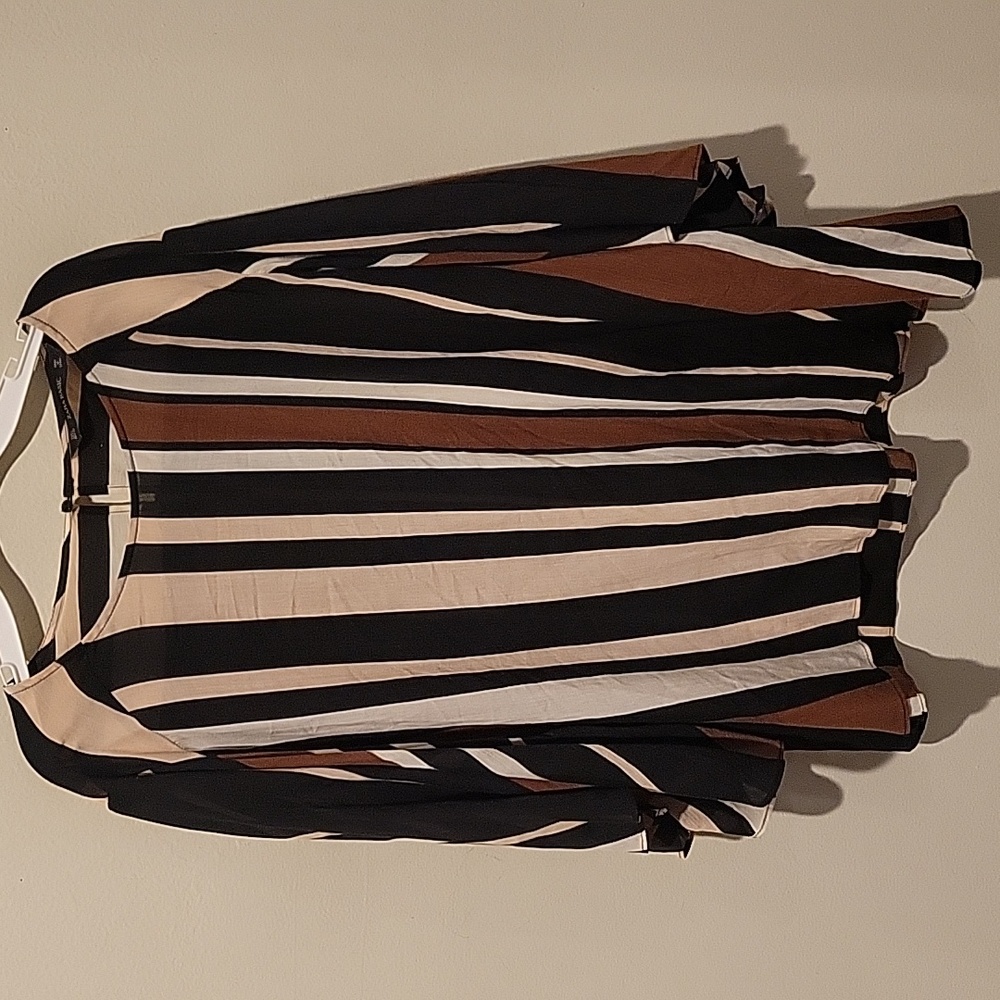 ❤️ ZARA LIGHTWEIGHT OVERSIZED BOHO STRIPED TOP, LARGE